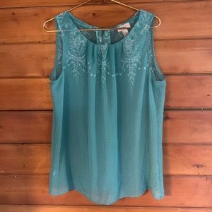 Blue Sleeveless Loft Blouse